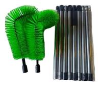 Wodsty Adjustable Gutter Cleaning Brush, 10.5ft Extendable Roof Brush Tool with Flexible Bristles for Clearing Debris and Dust
