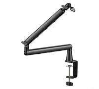 Wodsty Adjustable Metal Microphone Boom, Robust Construction for Optimal Positioning, Compact 43.5 x 20 x 6 cm, Elegant Black for Podcast and Vocals