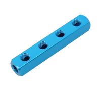 Wodsty Air Manifold Distributor, 1/4 Inch PT Thread Port, Quick Plug-in Connector for Pneumatic Systems, Aluminum Block, 5-9 Way Options