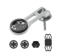 Wodsty Aluminum Alloy Bicycle Computer Extension Mount with Phone Holder for Garmin, Cycling Speedometer Bracket Silver(A-silver)
