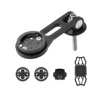 Wodsty Aluminum Alloy Bicycle Computer Extension Mount with Phone Holder for Garmin, Cycling Speedometer Bracket Silver(A-black)