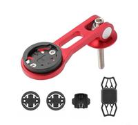Wodsty Aluminum Alloy Bicycle Computer Extension Mount with Phone Holder for Garmin, Cycling Speedometer Bracket Silver(A-red)