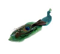 Wodsty Artificial Birds Christmas Ornaments, Lifelike Foam Tree Decorations with Clip for Wreaths and Centerpieces, Green and Gold