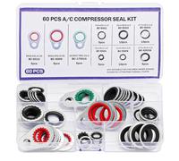 Wodsty Automotive Air Conditioning Compressor Gasket Sealing Kit, Rubber and Metal O-Ring Seals with 9 Sizes for Cars, Trucks, RVs and Commercial Vehicles