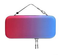 Wodsty Compact Storage Bag for Nintendo Switch for 2, Lightweight EVA Case with 360° Shock Protection and Organiser for Game Cards, Pink/Green (Red-Blue)
