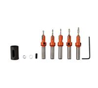 Wodsty Countersink Drill Bit Set, 5-Piece Adjustable Tapered Drill Bits with 2.8-4.0mm Sizes and 8/10mm Shank for Metal and Wood