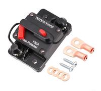 Wodsty DC Circuit Breaker with Manual Reset for Marine Auto RV, Alloy Power Protection Switch with Terminals(100A)