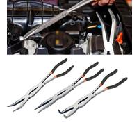 Wodsty Double Jointed Long Reach Pliers Set, Bent 90° Needle Nose for Auto Repair and Jewelry Making