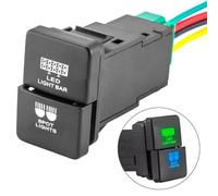 Wodsty Dual Push Switch with Blue and Green LED Backlight for Tacoma, 4Runner, Tundra, Highlander, for, Land Cruiser, Camry, Corolla, Sienna, Prius, Yaris, Axio, Sequoia