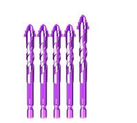 Wodsty Eccentric Drill Bit Set for Glass Tile and Rock Slab, Carbide Four-Flute Hex Shank Punching Drill Bits for Tile, Glass, Concrete, Granite, 6-12mm