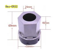 Wodsty ER32 ER25 ER40 Hard Steel Hex Collet Block for CNC Lathe and Engraving Machine Cross Hole Drilling