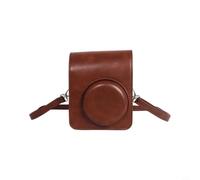 Wodsty For Fujifilm for instax for mini 13 leather camera case with shoulder strap, protective case for shockproof for instant camera, portable retro design, green (brown)