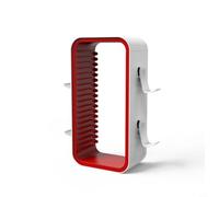 Wodsty Game Tower Organiser for PS5, Xbox Switch, Storage for 18 Discs, Compact 35 x 11 x 7 cm, ABS Material, Space-Saving Holder for Games & Media (White and Red)
