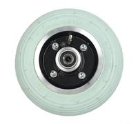 Wodsty Gray 7x1 3/4 Pneumatic Tire and Rim Assembly for Electric Wheelchair, Shock Absorbing Front Wheel with 8mm/10mm Axle Options(black 8mm)