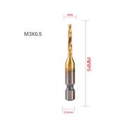 Wodsty Hex Shank Threaded Tap Drill Bit Set, Plated HSS Metric Machine Tap for M3 to M10, 6 Sizes for Wood Plastic Aluminum