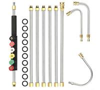 Wodsty High-Pressure Washer Extension Lance Kit, 4000 PSI Telescopic Rod with Brass Connectors for Car Washing, 10PCS