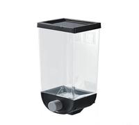 Wodsty Large Capacity for PP Cereal Storage Jar, Wall Mounted Food Container Dispenser with Wide Mouth for Flour Rice Beans, Easy Clean Kitchen Organizer 1.5L Black(1L black)