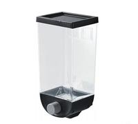 Wodsty Large Capacity for PP Cereal Storage Jar, Wall Mounted Food Container Dispenser with Wide Mouth for Flour Rice Beans, Easy Clean Kitchen Organizer 1.5L Black(1.5L black)