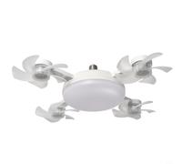 Wodsty LED Ceiling Fan Light with Remote Control, E27 Screw Base, Stepless Dimming with 3 Speeds, 2/4 Hour Timer for Bedroom and Living Room, White, 50 cm (Four Heads)