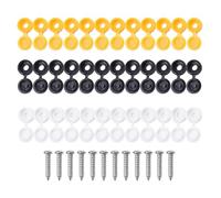 Wodsty License Plate Screws and Covers 48 Pcs Set For Car Truck Motorcycle Rv Boat White Black Yellow Hinged Caps with RustResistant Fasteners For Vehicle Number Plate Fittings