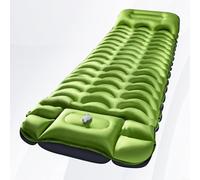 Wodsty Lightweight Inflatable Sleeping Pad for Camping, Wear-Resistant 50D Nylon Air Mattress with Foot Pump, Splicable Design, Army Yellow(Army yellow and gray)