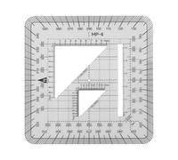 Wodsty MP-4 Protractor and Survey Ruler, 10x10cm Transparent Plastic Coordinate Scale for Map Reading, Land Navigation and Topographic Surveying