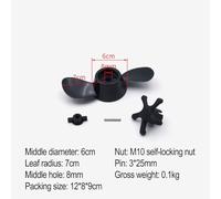 Wodsty Outboard Engine Propeller for Sunelexe 2Blade 3Blade Electric Trolling Motor Replacement Plastic Marine Boat Accessory for 18Lb To 48Lb Motors Black