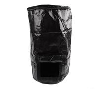 Wodsty Portable Compost Bag with for SKYLIGHT Lid and Carry Handle, Heavy Duty PE Garden Waste Collector for Food Scraps and Leaves, Outdoor Bin 45x80cm Black(Black 35 * 60CM)