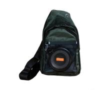 Wodsty Portable Speaker Backpack, Bluetooth Compatible, IPX4 Waterproof, LED Lighting, Shoulder Bag for Outdoor Activities (Green)