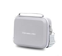 Wodsty PU Leather Carry Case for DJI for Mini 5 Pro with Accessory Compartments - Compact Protective Case with Shoulder Strap for Travel and Outdoor Photography Black (Grey)