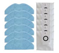 Wodsty Replacement Dust Bags and Mop Cloth Kit for 360 S8 Plus, Botslab S8 Plus, HONOR Choice R2 Plus, Clog-Free with Strong Seal, Sturdy Microfiber, for Pet and Child Friendly Homes