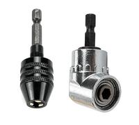 Wodsty Right Angle Drill Bit Adapter with 03-65mm Keyless Chuck and 1/4 Inch Hex Shank Converter for Screwdrivers and Mini Power Drills