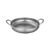 Wodsty Round Stainless Steel Skillet 22cm Even Heat Distribution(22cm) | 24cm diameter, double handle grip, induction compatible, even heat spread, seafood rice specialist