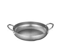 Wodsty Round Stainless Steel Skillet 22cm Even Heat Distribution(24cm) | 24cm diameter, double handle grip, induction compatible, even heat spread, seafood rice specialist