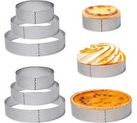 Wodsty Round Tart Ring 20 x 10 cm for Cake Base Round Tart Ring 20 x 10 cm | High-quality stainless steel, non-stick coating, dishwasher safe, for cold and hot food