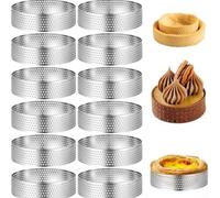Wodsty Round Tart Ring 20 x 10 cm for Cake Base Round Tart Ring 20 x 10 cm | High-quality stainless steel, non-stick coating, dishwasher safe, for cold and hot food