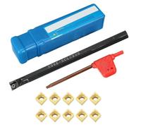 Wodsty S08K-SCLCR06 8mm Turning Tool Holder Boring Bar for Lathe with 10pc CCMT060204 Carbide Inserts, Alloy Steel Shank, T8 Wrench Included