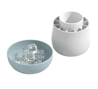 Wodsty Silicone Cylinder Ice Mold with ABS Base for Ice Cube Making, Simple Release Ice Bucket Tray Tool in Grey, Yellow, or Blue