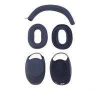 Wodsty Silicone Protective Case 3-Piece Set for Sony WH-1000XM6 Headphones for Shockproof Scratch-Resistant Grey (Blue)