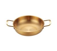 Wodsty Stainless Steel Double Handle Paella Pan with Flat Bottom for Stovetop and Oven, 20cm, 24cm, 28cm Sizes