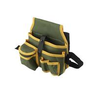 Wodsty Waist Tool Bag with Adjustable Belt, High Capacity 600D Polyester Storage for Carpenters, Contractors, Construction, Gardening, Black/Brown