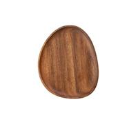 Wodsty Walnut Wooden Serving Tray, 16x12x2cm Oval Decorative Tray for Kitchen, Bedside Table, Coffee Table, and Party Snacks