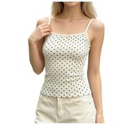 Wodsty Women's Polka Dot Vest Polyester Lightweight Breathable Women | Lightweight polyester, breathable, polka dot pattern, moderate stretch, regular length