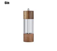 Wodsty Wooden Manual Salt and Pepper Grinder Set with Adjustable Coarseness, Ceramic Grinding Core and Acrylic Body, 6 Inch and 8 Inch (2 Pack)