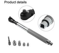 Wodsty Wrench Extender Tool with High Torque for Tight Spaces, Slim Design, 3-Second Quick Change System, Compatible with 1/2" Socket, Gray Black