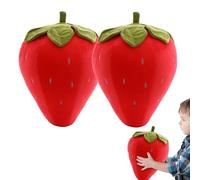 Wodustee 2PCS Strawberry Pillow, Soft Plush Fruit Shaped Cuddle Throw Pillow, Stuffed Strawberry Toy Doll for Bedroom Nursery Living Room Home Decor, Easter Birthday Valentine's Day Favors