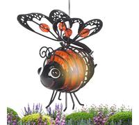 Wodustee Solar Bee Outdoor Lights, Hanging Solar Lights Lantern for Outdoor Garden, Metal LED Waterproof Animal Bee Garden Light,Hanging Bumble Lanterns,Bees Ornament for Gardens,Backyard, Balcony
