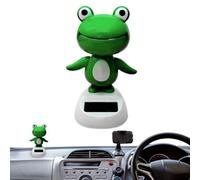Wodustee Solar Dancing Frog, Bobble Frog Dashboard Ornament, Green Car Decor, Frogs Car Solar Decoration, Solars Powered Shaking Head Ornament, Bobble Dancer Figures For Home Ca-r Decoration