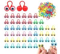 Woeau 50 PCS Eye Finger Puppets Multi - Color Eyeball Ring Perfect for Children's Gift Bags Halloween Party Favors Finger Puppet Eyes to Develop Children's Color Perception