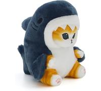 Woeau Cute Shark Cat Plush Toy - Kitten Shark Plushies Doll, Lovely Fat Shark Cat Plush Toy, Soft Stuffed Shark Kitten Plushies Doll, Shark Gifts for Birthday/New Year/Christamas,22CM